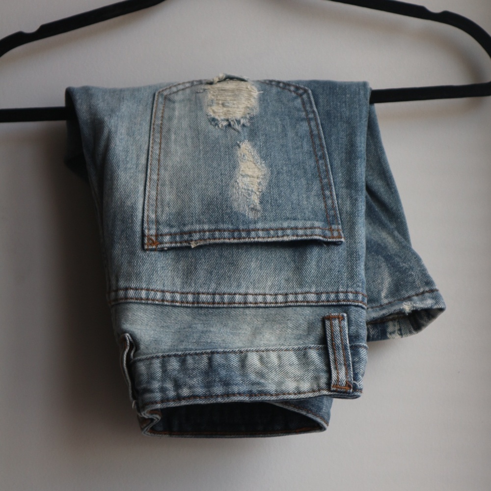 Men's Black Premium Light Wash Denim Shorts